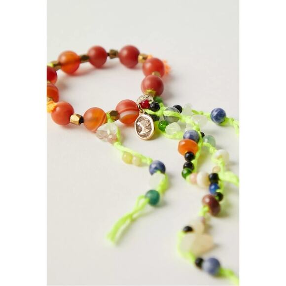 Free People Ariana Ost The Sand Dripp Hair Tie in Lime Green NWT Bracelet - Picture 4 of 13